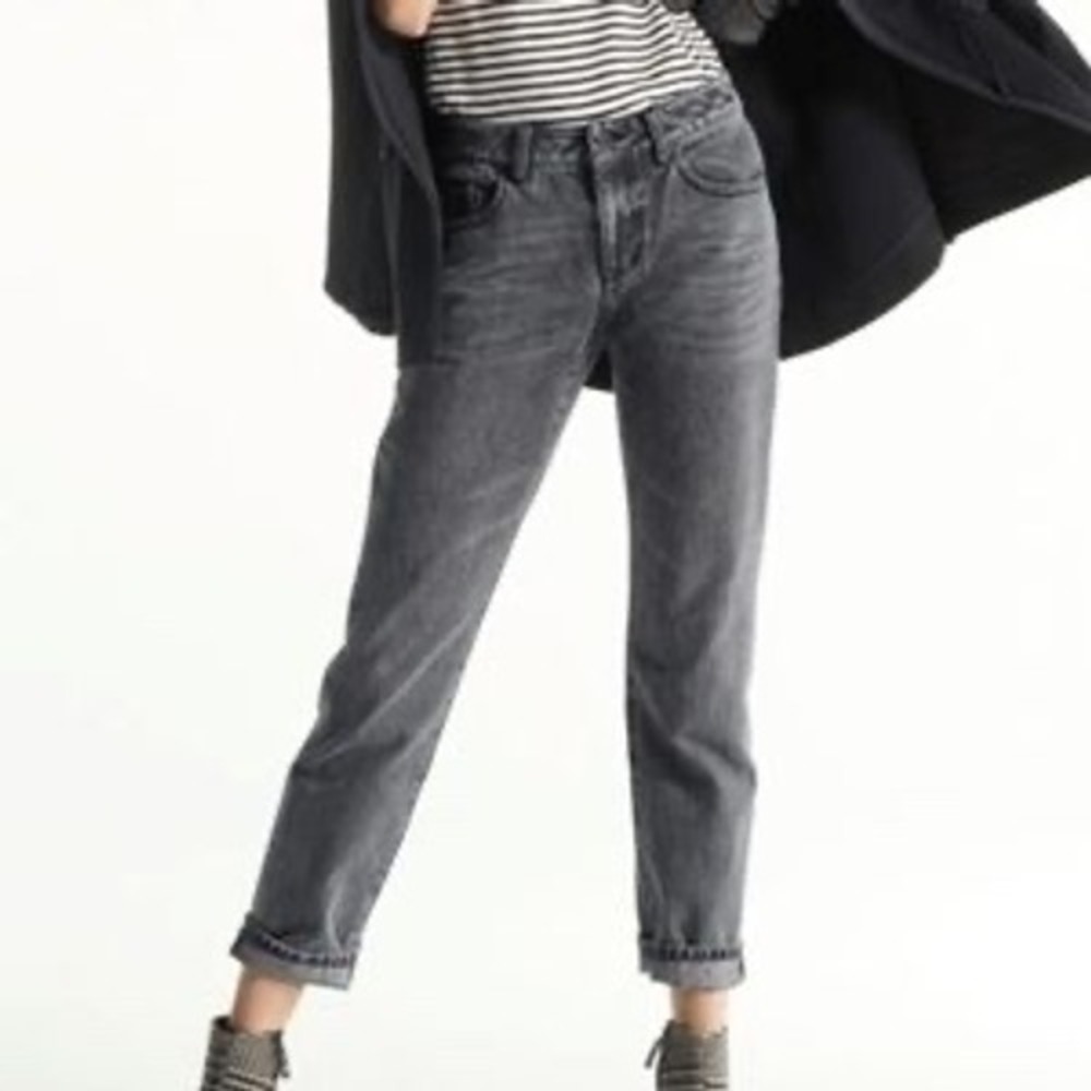 Cabi 100% Boyfriend Jeans 4329 Smoke Wash Grey Acid Wash Denim Womens 6 NEW